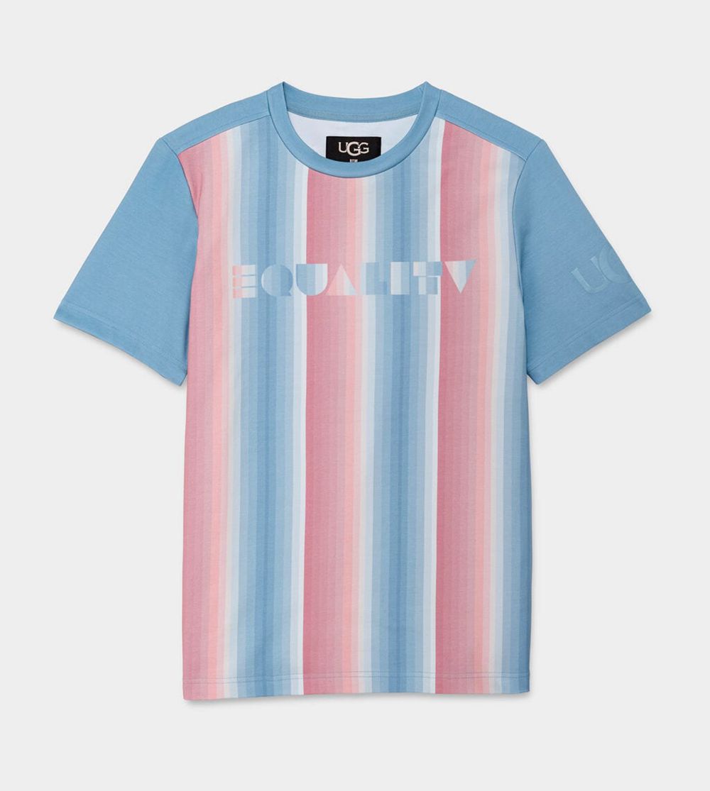 Ugg Tee Shirt Mens - Ugg Pride Logo Stripes - 452GARXQI